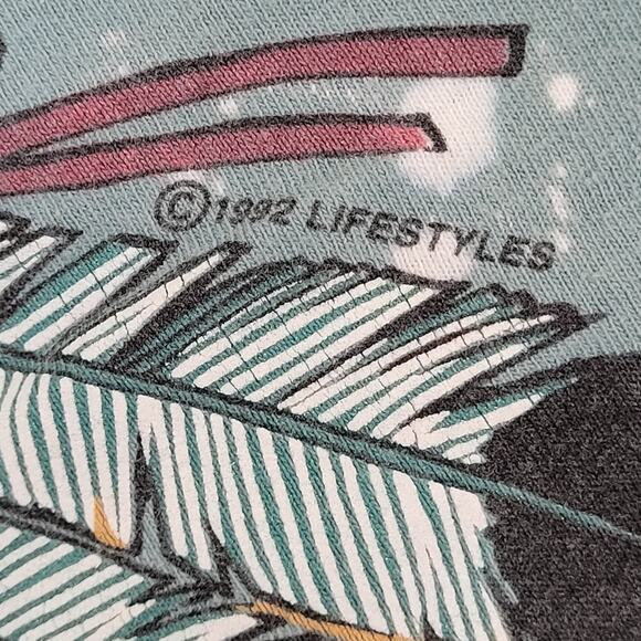 Vintage 1992 Native-American Feather Shirt XL 23x26 Bleached - Picture 9 of 13